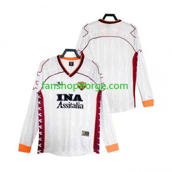 Billige Fotballdrakter Roma 2000 Retro Herre Bortedrakt 1999 Langermet