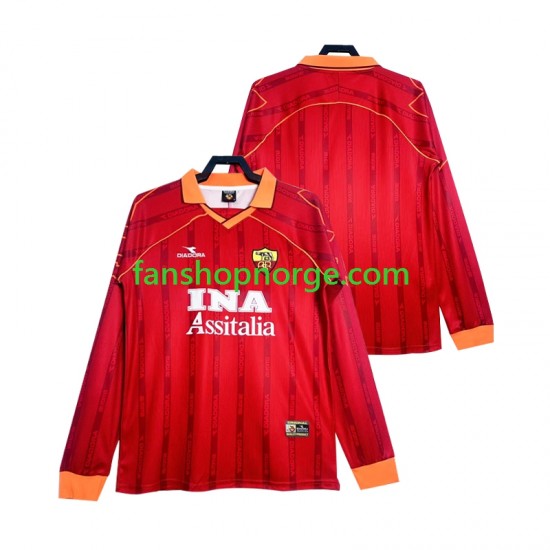 Billige Fotballdrakter Roma 2000 Retro Herre Hjemmedrakt 1999 Langermet