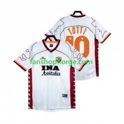 Billige Fotballdrakter Roma Totti 10 2000 Retro Herre Bortedrakt 1999 Kortermet