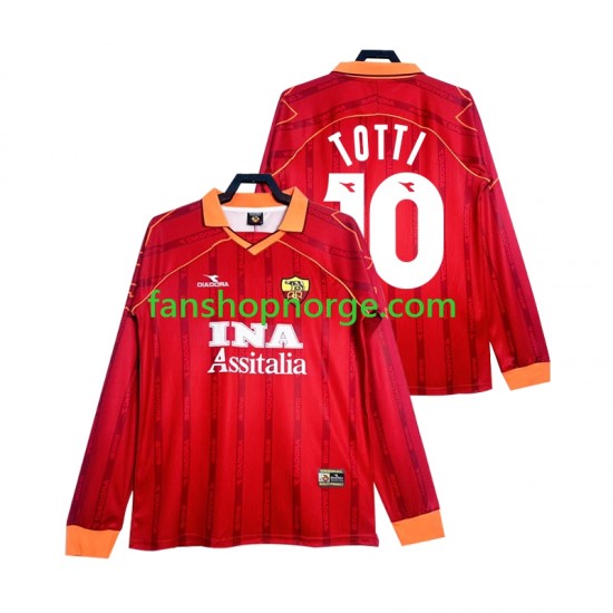 Billige Fotballdrakter Roma Totti 10 2000 Retro Herre Hjemmedrakt 1999 Langermet