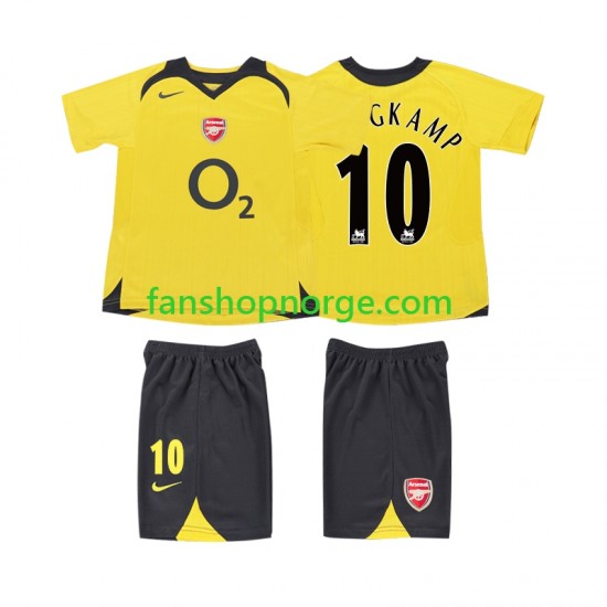Billige Fotballdrakter Arsenal BERGKAMP 10 2005 Retro Barn Bortedrakt 2006 Kortermet