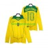 Billige Fotballdrakter Brasil RONALDINHO 10 Retro Herre Hjemmedrakt 2004 Langermet