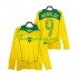 Billige Fotballdrakter Brasil RONALDO 9 Retro Herre Hjemmedrakt 2004 Langermet