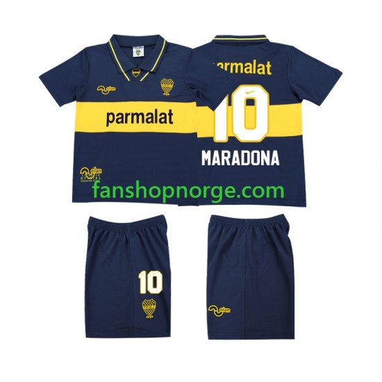 Billige Fotballdrakter CA Boca Juniors MARADONA 10 1993 1995 Retro Barn Hjemmedrakt Kortermet
