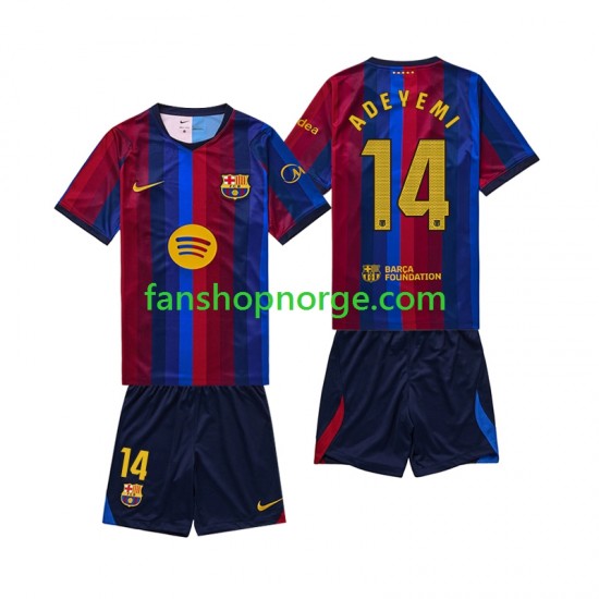 Billige Fotballdrakter FC Barcelona Karim Adeyemi 14 Barn Hjemmedrakt 2026-2027 Kortermet