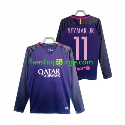 Billige Fotballdrakter FC Barcelona Neymar JR 11 2016 2017 Retro Herre Bortedrakt Langermet