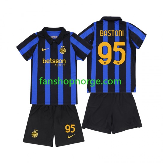 Billige Fotballdrakter Inter Milan Alessandro Bastoni 95 Barn Hjemmedrakt 2026-2027 Kortermet