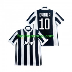 Billige Fotballdrakter Juventus DYBALA 21 2017 2018 Retro Herre Hjemmedrakt Kortermet