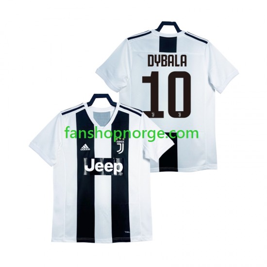 Billige Fotballdrakter Juventus DYBALA 21 2018 2019 Retro Herre Hjemmedrakt Kortermet