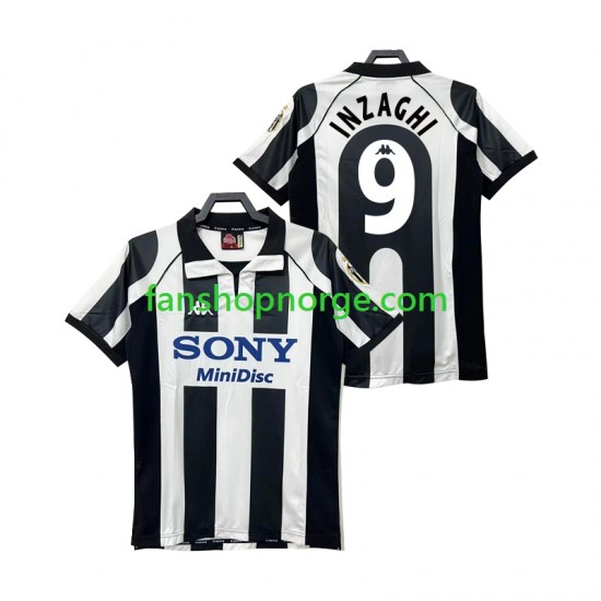 Billige Fotballdrakter Juventus INZAGHI 9 1997 Retro Herre Hjemmedrakt 1998 Kortermet