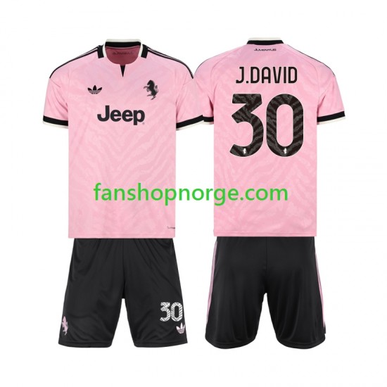 Billige Fotballdrakter Juventus Jonathan David 30 Barn Bortedrakt 2026-2027 Kortermet