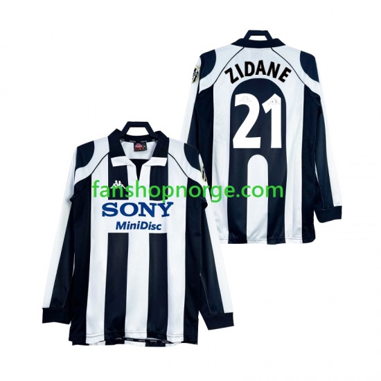 Billige Fotballdrakter Juventus ZIDANE 21 1997 Retro Herre Hjemmedrakt 1998 Langermet
