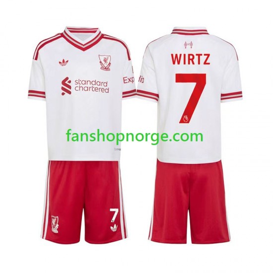 Billige Fotballdrakter Liverpool Florian Wirtz 7 Barn Bortedrakt 2026-2027 Kortermet