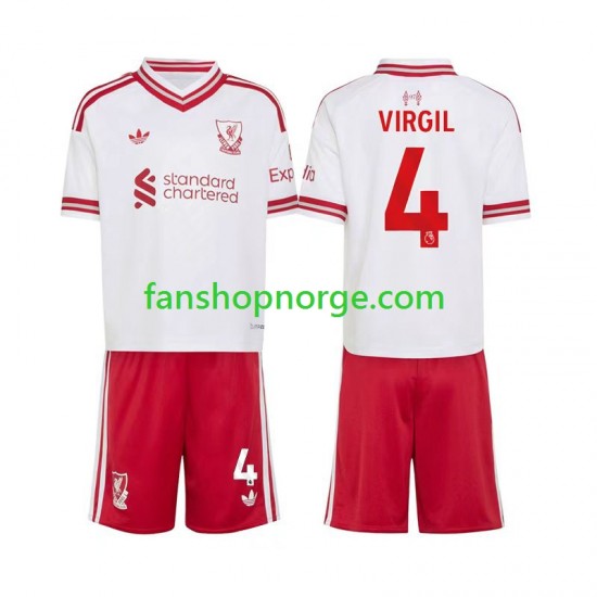 Billige Fotballdrakter Liverpool Virgil van Dijk 4 Barn Bortedrakt 2026-2027 Kortermet