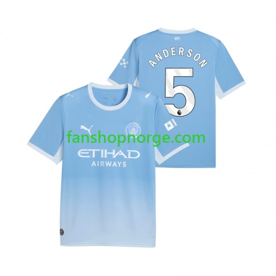 Billige Fotballdrakter Manchester City Elliot Anderson 5 Herre Hjemmedrakt 2026-2027 Kortermet