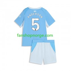 Billige Fotballdrakter Manchester City Elliot Anderson 5 Barn Hjemmedrakt 2026-2027 Kortermet