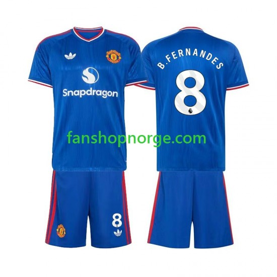 Billige Fotballdrakter Manchester United Bruno Fernandes 8 Barn Bortedrakt 2026-2027 Kortermet