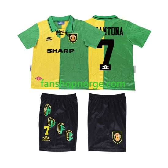 Billige Fotballdrakter Manchester United CANTONA 7 1992 Retro Barn Tredjedrakt 1994 Kortermet