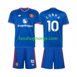 Billige Fotballdrakter Manchester United Matheus Cunha 10 Barn Bortedrakt 2026-2027 Kortermet
