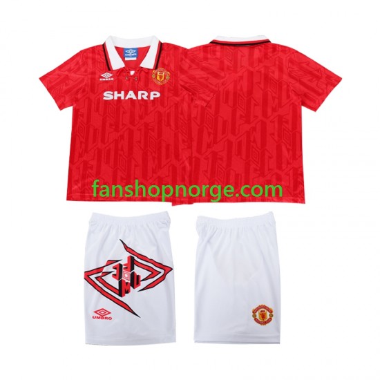 Billige Fotballdrakter Manchester United 1993 Retro Barn Hjemmedrakt 1994 Kortermet