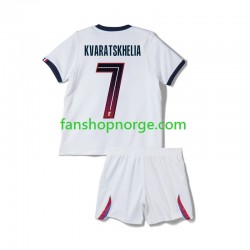 Billige Fotballdrakter Paris Saint-Germain Khvicha Kvaratskhelia 7 Barn Bortedrakt 2026-2027 Kortermet