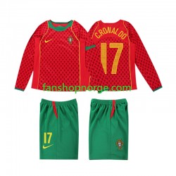 Billige Fotballdrakter Portugal Cristiano Ronaldo 17 Retro Barn Hjemmedrakt 2004 Langermet