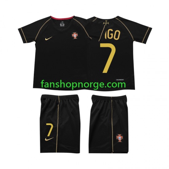 Billige Fotballdrakter Portugal FIGO 7 Retro Barn Bortedrakt 2006 Kortermet