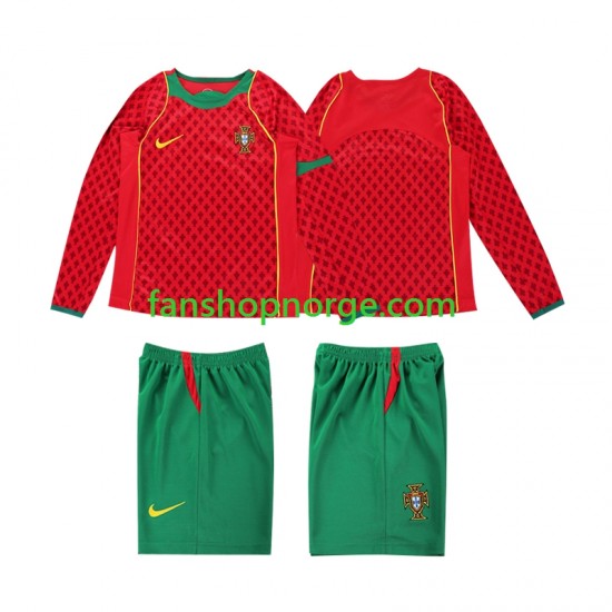 Billige Fotballdrakter Portugal Retro Barn Hjemmedrakt 2004 Langermet