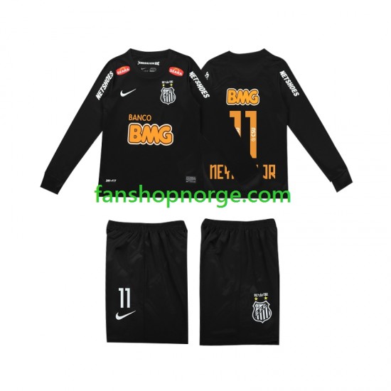 Billige Fotballdrakter Santos NEYMAR JR 11 Classic 2012 2013 Retro Barn Bortedrakt Langermet