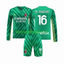 Billige Fotballdrakter AC Milan Mike Maignan 16 Keeper Barn Hjemmedrakt 2023-2024 Langermet