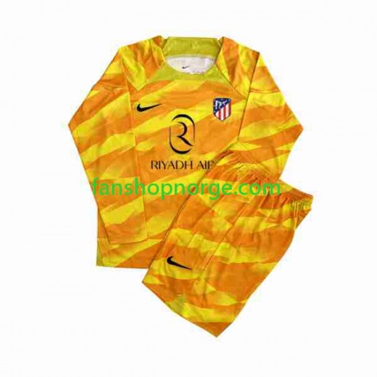 Billige Fotballdrakter Atlético Madrid Orangecolor Keeper Barn 2023-2024 Langermet