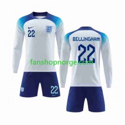 Billige Fotballdrakter England Bellingham 22 Barn Hjemmedrakt World Cup 2022 Langermet