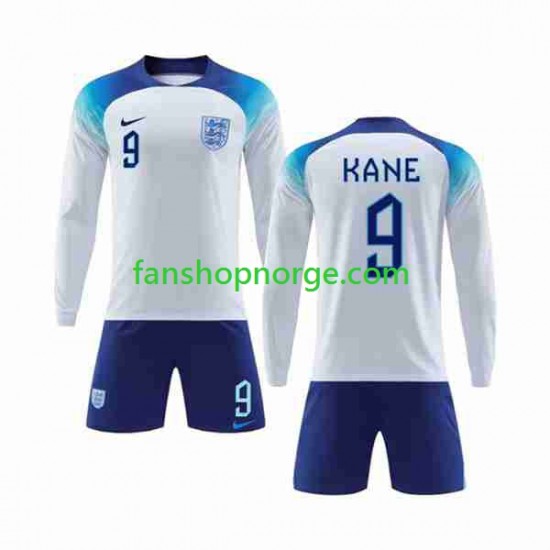 Billige Fotballdrakter England Kane 9 Barn Hjemmedrakt World Cup 2022 Langermet