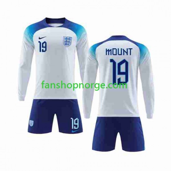 Billige Fotballdrakter England Mount 19 Barn Hjemmedrakt World Cup 2022 Langermet