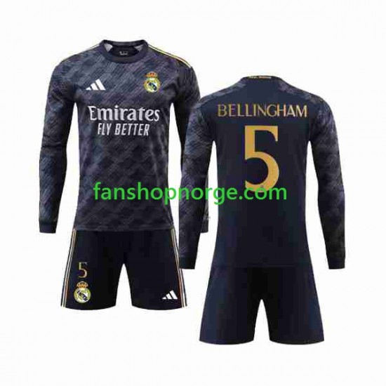Billige Fotballdrakter Real Madrid Jude Bellingham 5 Barn Bortedrakt 2023-2024 Langermet