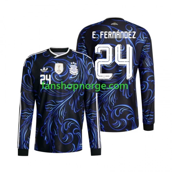 Billige Fotballdrakter Argentina Enzo Fernandez 24 Herre Bortedrakt World Cup 2026 Langermet