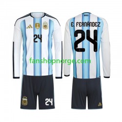 Billige Fotballdrakter Argentina Enzo Fernandez 24 Barn Hjemmedrakt World Cup 2026 Langermet