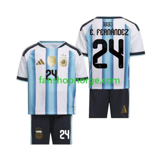 Billige Fotballdrakter Argentina Enzo Fernandez 24 Barn Hjemmedrakt World Cup 2026 Kortermet