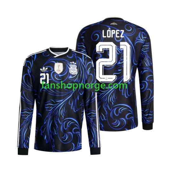 Billige Fotballdrakter Argentina Jose Manuel Lopez 21 Herre Bortedrakt World Cup 2026 Langermet