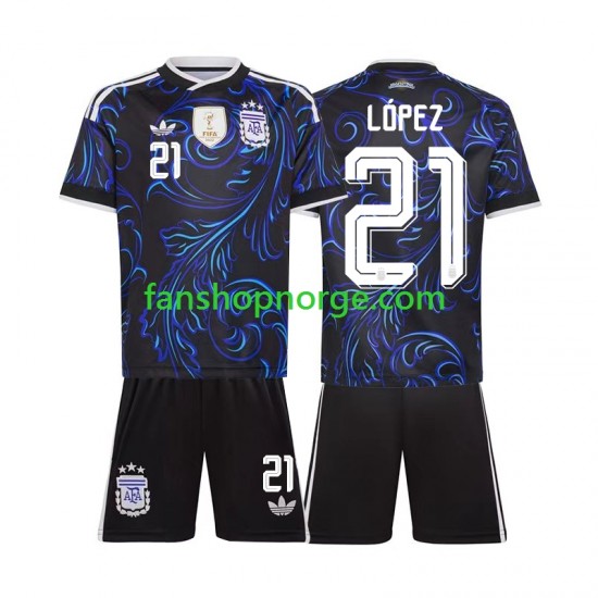 Billige Fotballdrakter Argentina Jose Manuel Lopez 21 Barn Bortedrakt World Cup 2026 Kortermet