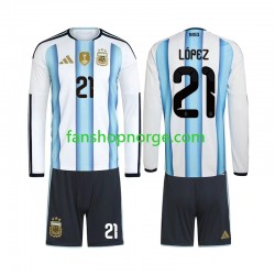 Billige Fotballdrakter Argentina Jose Manuel Lopez 21 Barn Hjemmedrakt World Cup 2026 Langermet