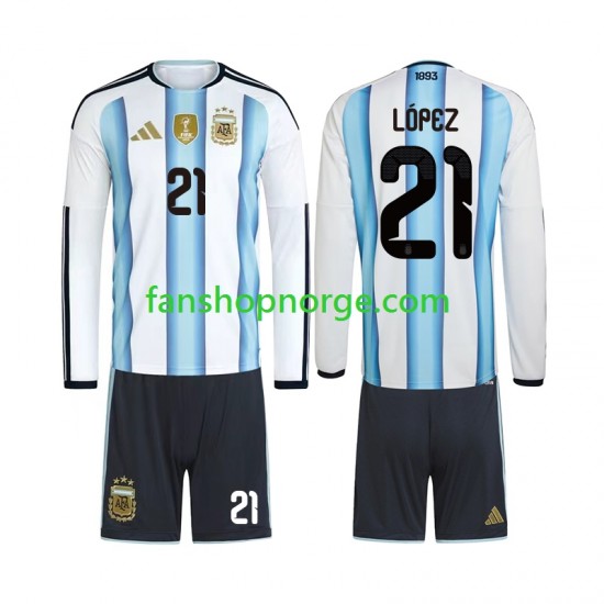 Billige Fotballdrakter Argentina Jose Manuel Lopez 21 Barn Hjemmedrakt World Cup 2026 Langermet