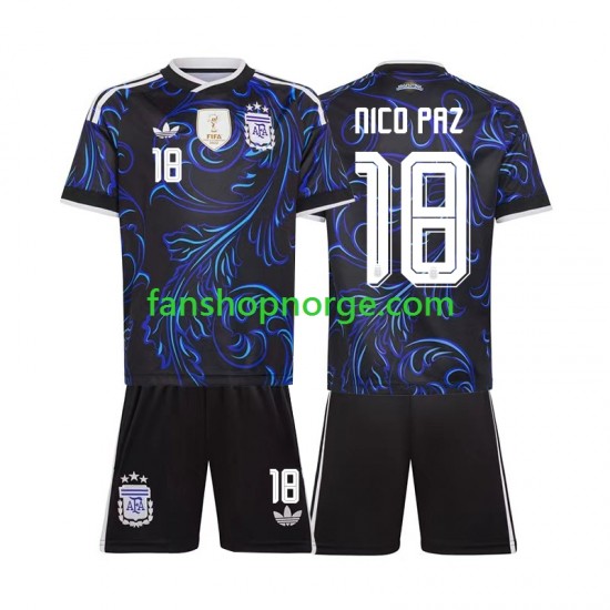 Billige Fotballdrakter Argentina Nico Paz 18 Barn Bortedrakt World Cup 2026 Kortermet