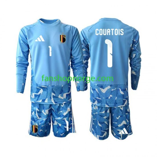 Billige Fotballdrakter Belgia Thibaut Courtois 1 Keeper Barn Hjemmedrakt World Cup 2026 Langermet