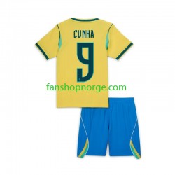 Billige Fotballdrakter Brasil Matheus Cunha 9 Chidlren Hjemmedrakt World Cup 2026 Kortermet