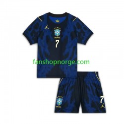 Billige Fotballdrakter Brasil Vinicius Junior 7 Barn Bortedrakt World Cup 2026 Kortermet