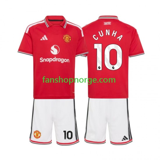 Billige Fotballdrakter Manchester United Matheus Cunha 10 Barn Hjemmedrakt 2026-2027 Kortermet