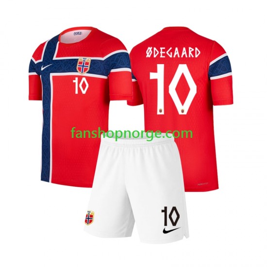 Billige Fotballdrakter Norge Martin Odegaard 10 Barn Hjemmedrakt World Cup 2026 Kortermet