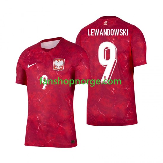 Billige Fotballdrakter Polen Robert Lewandowski 9 Herre Bortedrakt 2026 Kortermet