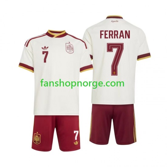 Billige Fotballdrakter Spania Ferran Torres 7 Barn Bortedrakt World Cup 2026 Kortermet